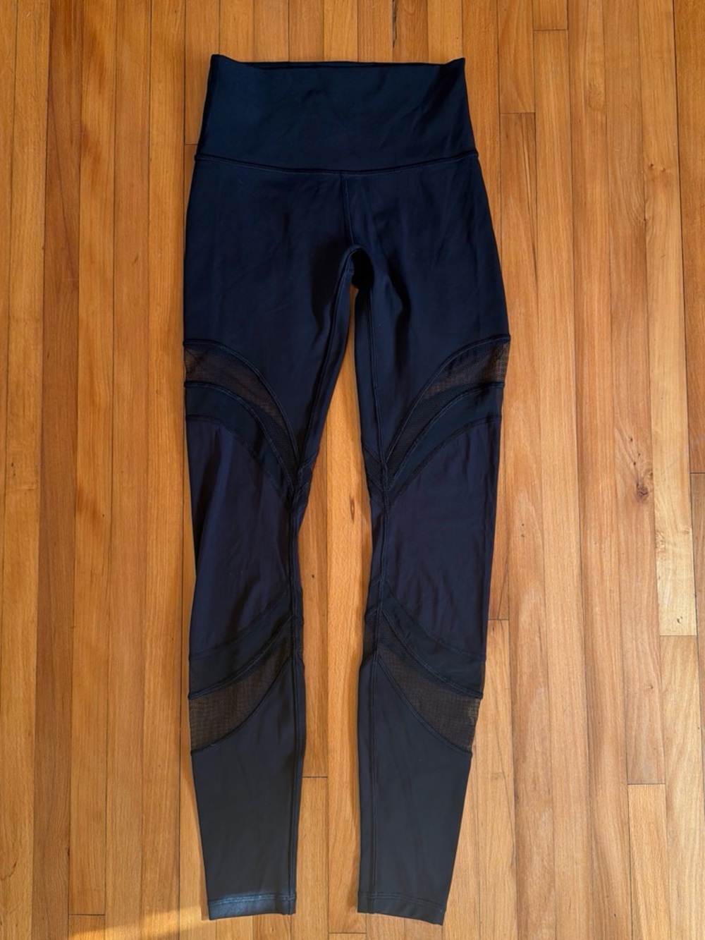 lululemon athletica Black High-Rise Leggings with Mesh Insets
